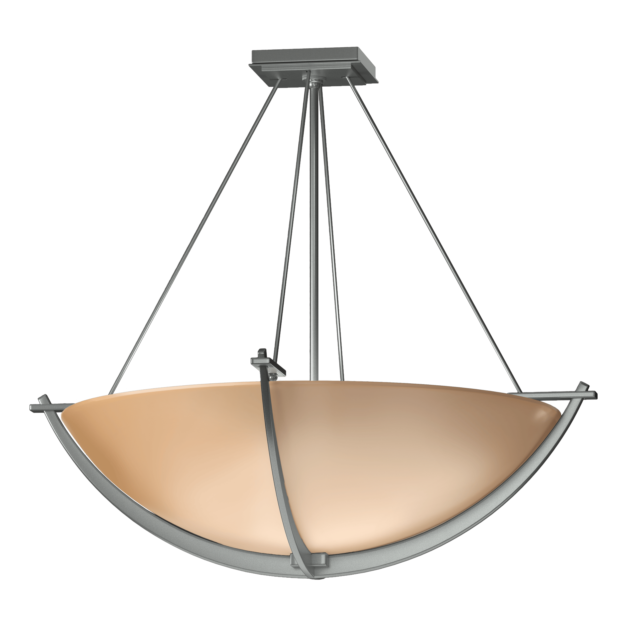 Compass Large Semi-Flush Ceiling Light by Hubbardton Forge, Dimmable, Handcrafted Glass Shade, 3 Bulb E26