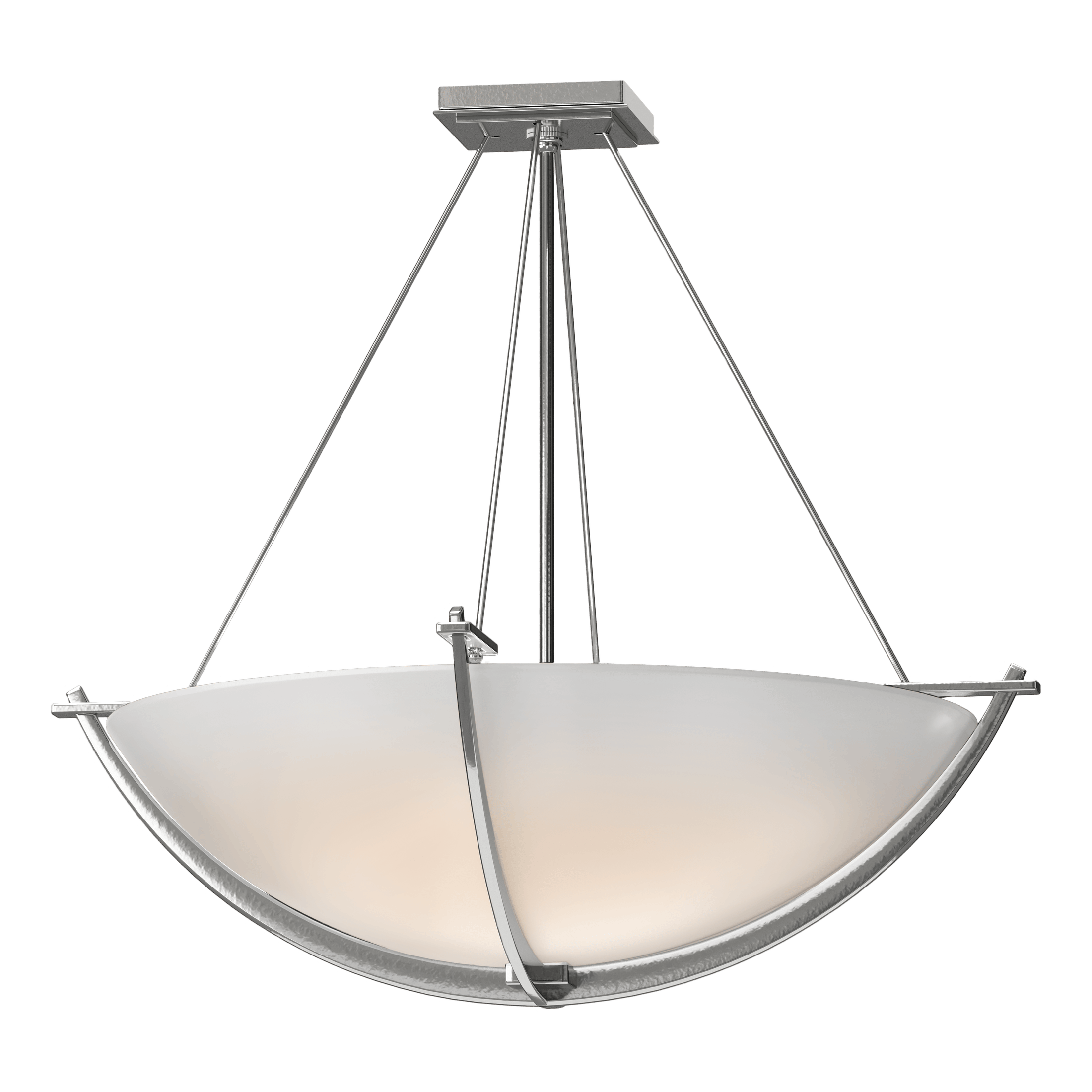 Compass Large Semi-Flush Ceiling Light by Hubbardton Forge, Dimmable, Handcrafted Glass Shade, 3 Bulb E26