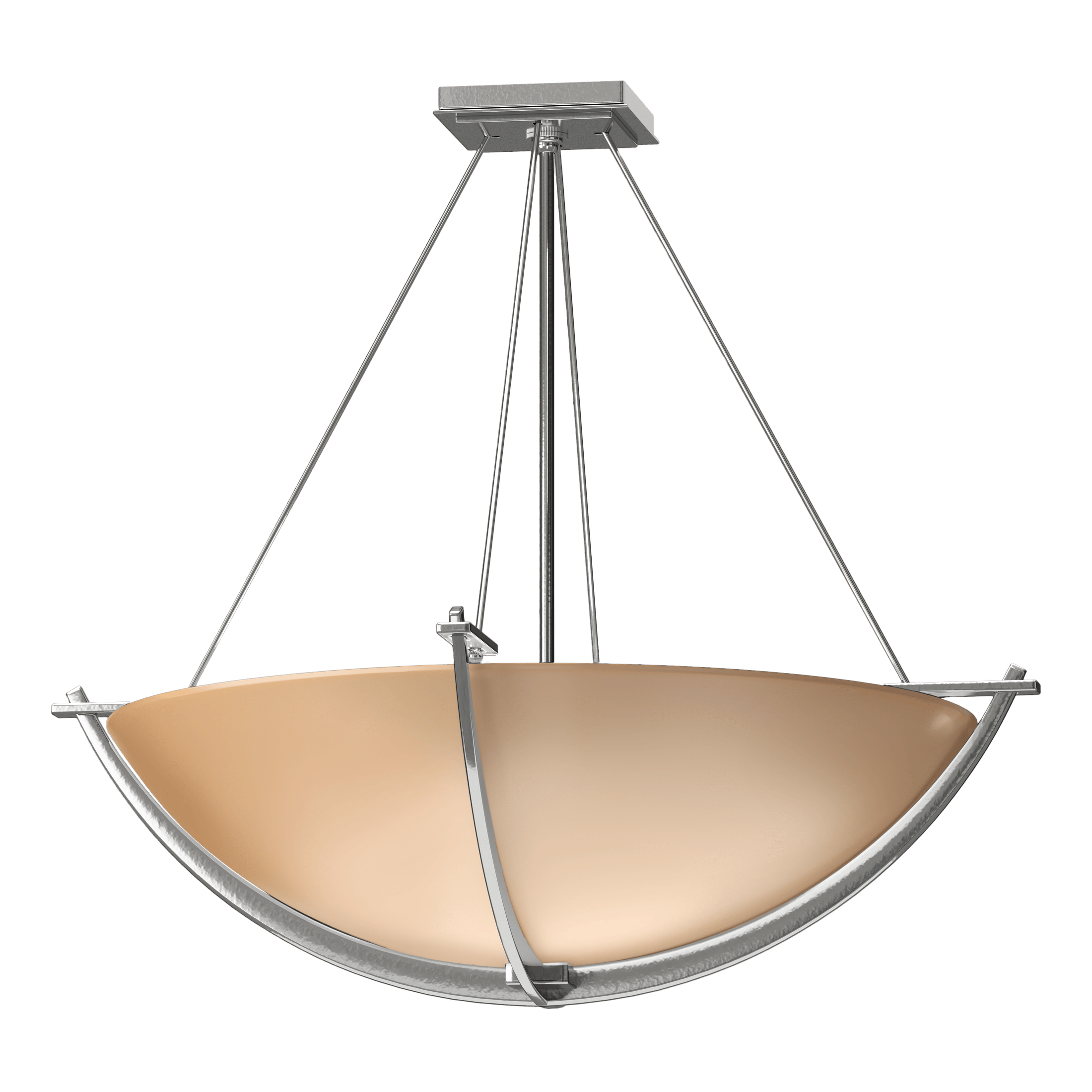 Compass Large Semi-Flush Ceiling Light by Hubbardton Forge, Dimmable, Handcrafted Glass Shade, 3 Bulb E26