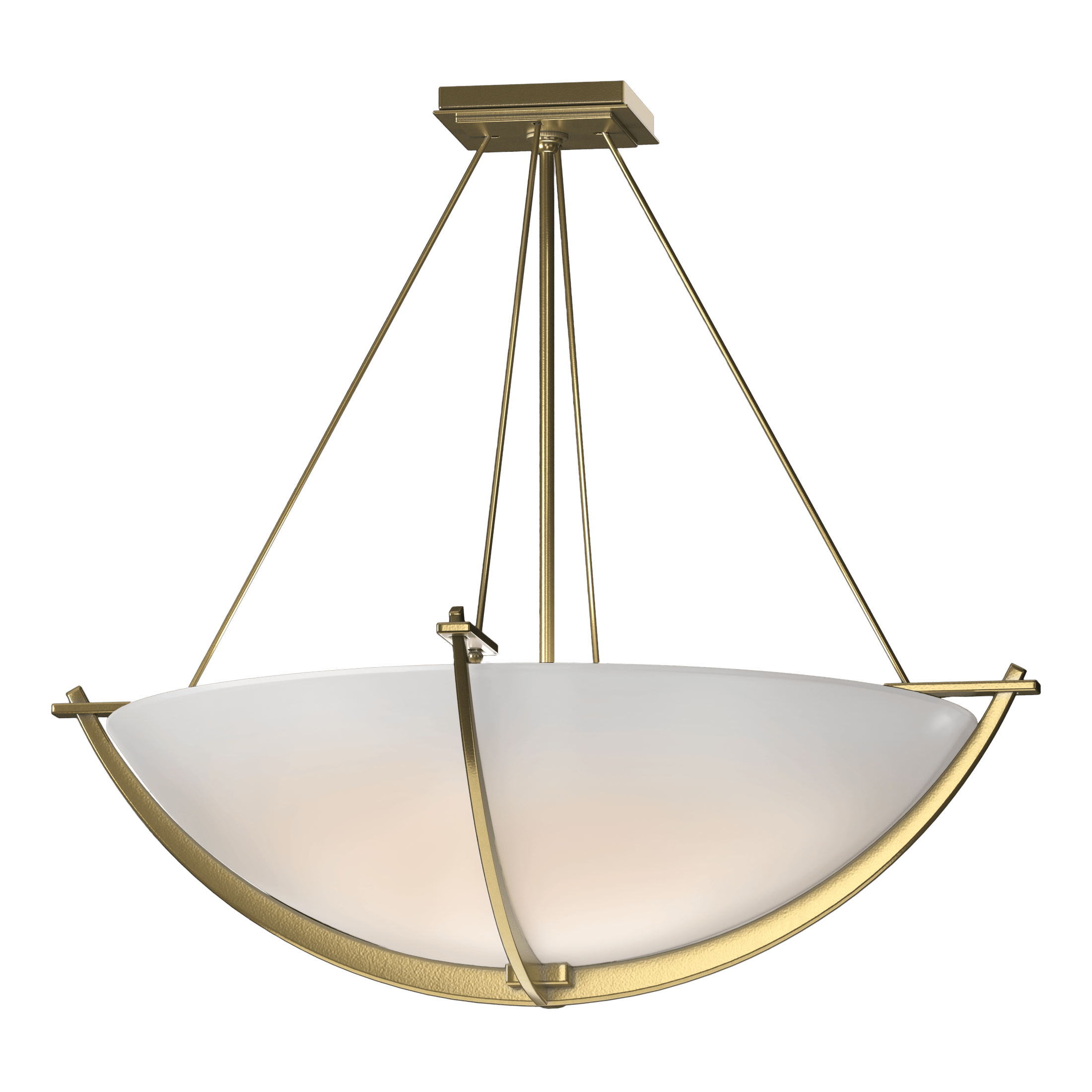 Compass Large Semi-Flush Ceiling Light by Hubbardton Forge, Dimmable, Handcrafted Glass Shade, 3 Bulb E26