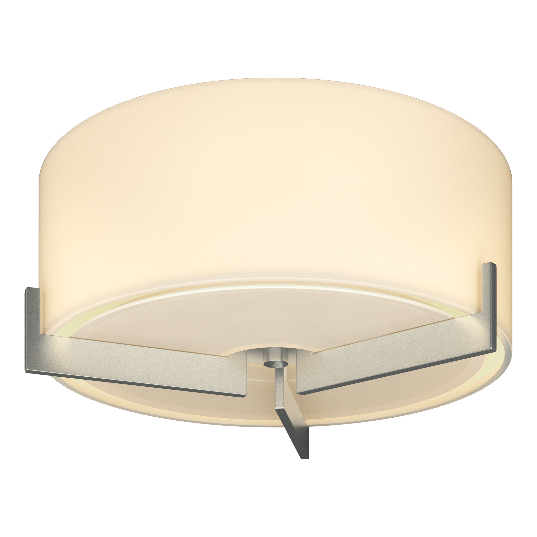 Axis Flush Mount Light by Hubbardton Forge, 3-Arm Design, Handcrafted Steel, Opal Glass Shade, Dimmable, 60W