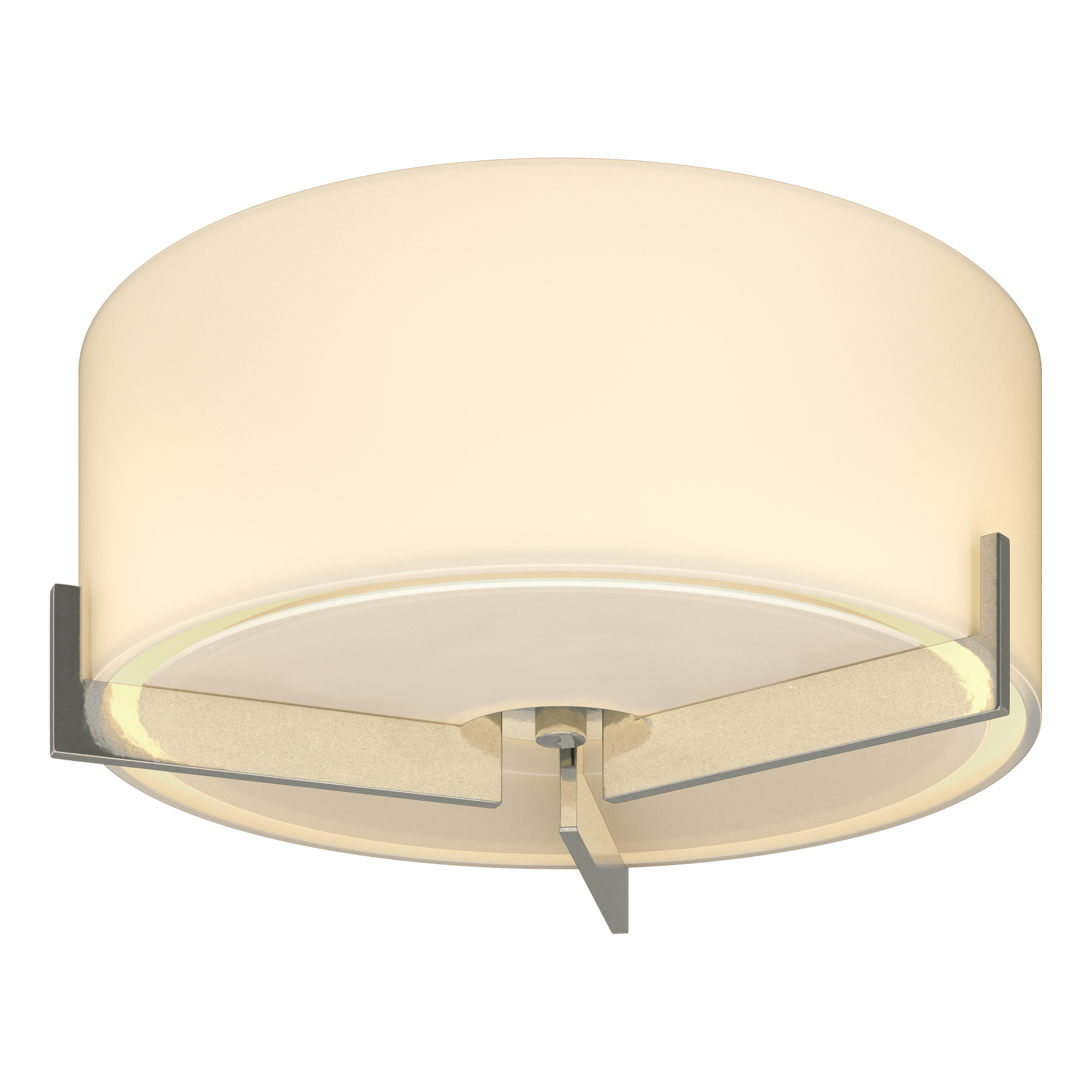 Axis Flush Mount Light by Hubbardton Forge, 3-Arm Design, Handcrafted Steel, Opal Glass Shade, Dimmable, 60W