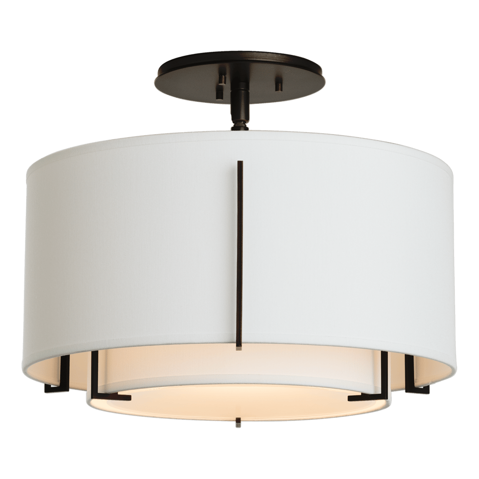 Hubbardton Forge Exos 126501 Small Double Shade Semi-Flush Ceiling Lamp - Elegant Modern Design