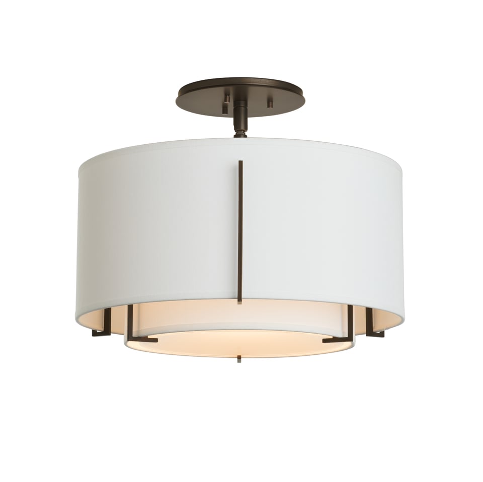 Hubbardton Forge Exos 126501 Small Double Shade Semi-Flush Ceiling Lamp - Elegant Modern Design