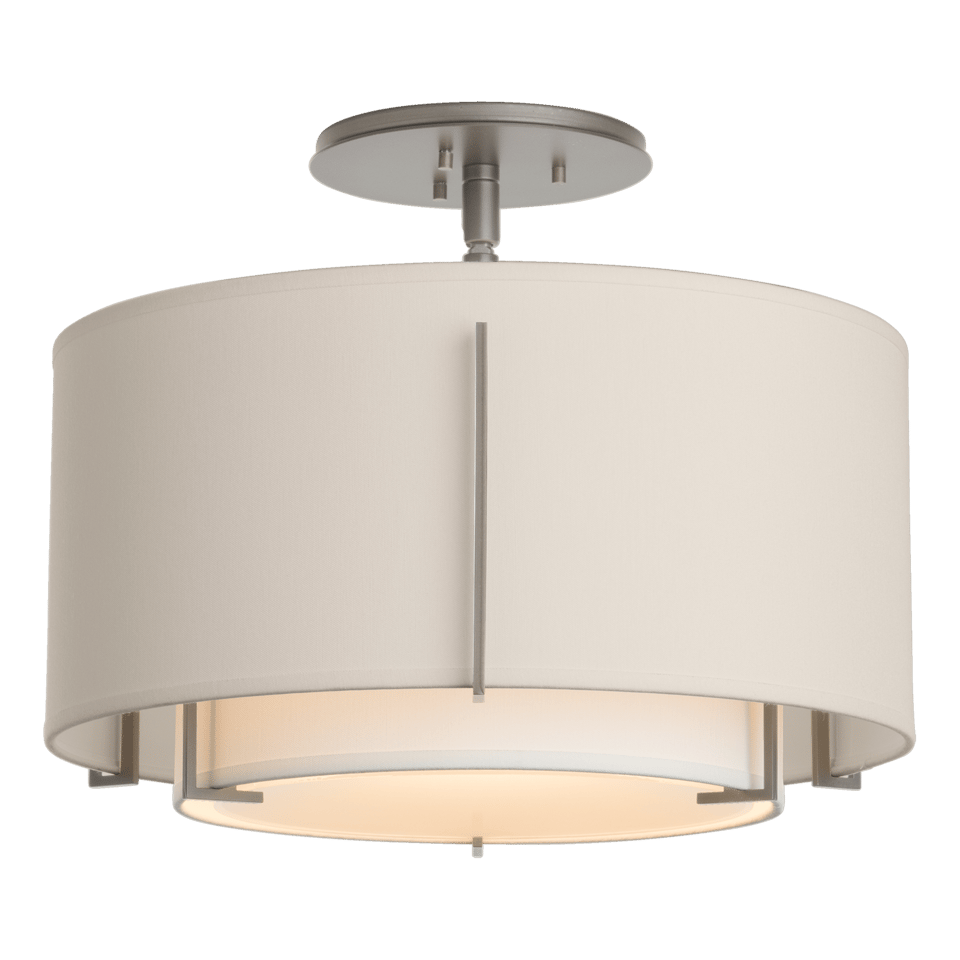 Hubbardton Forge Exos 126501 Small Double Shade Semi-Flush Ceiling Lamp - Elegant Modern Design