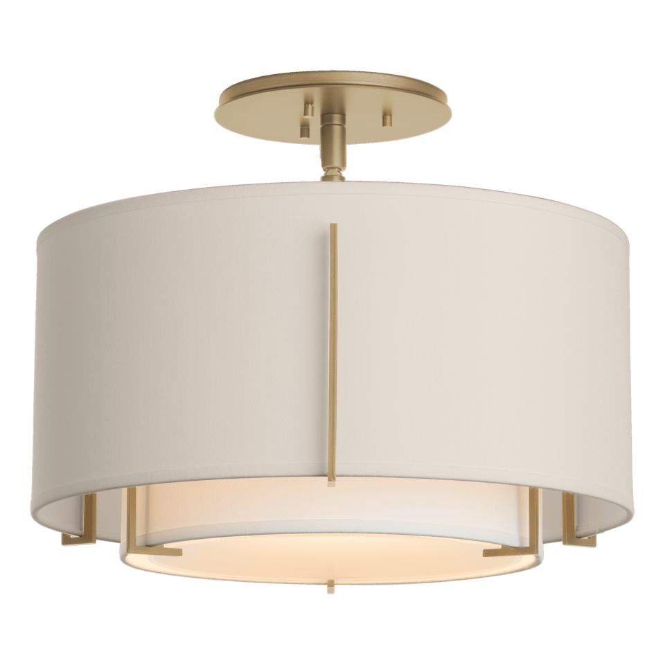 Hubbardton Forge Exos 126501 Small Double Shade Semi-Flush Ceiling Lamp - Elegant Modern Design