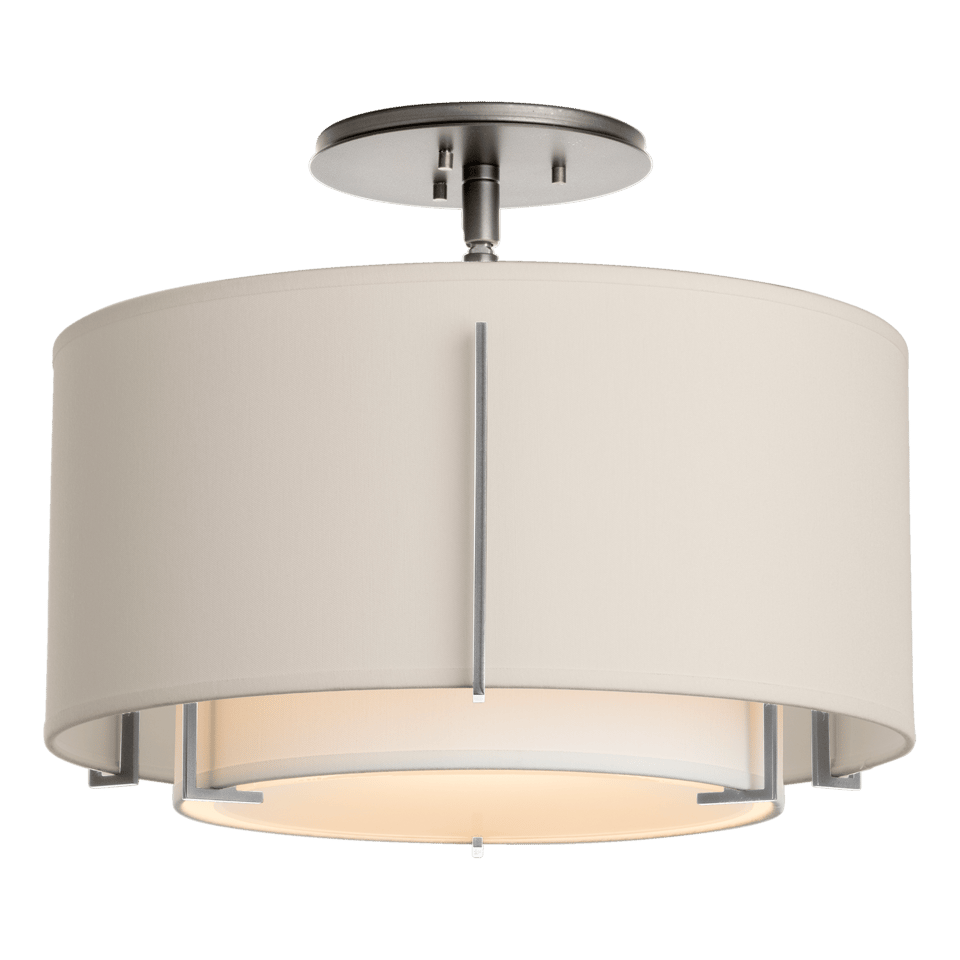 Hubbardton Forge Exos 126501 Small Double Shade Semi-Flush Ceiling Lamp - Elegant Modern Design