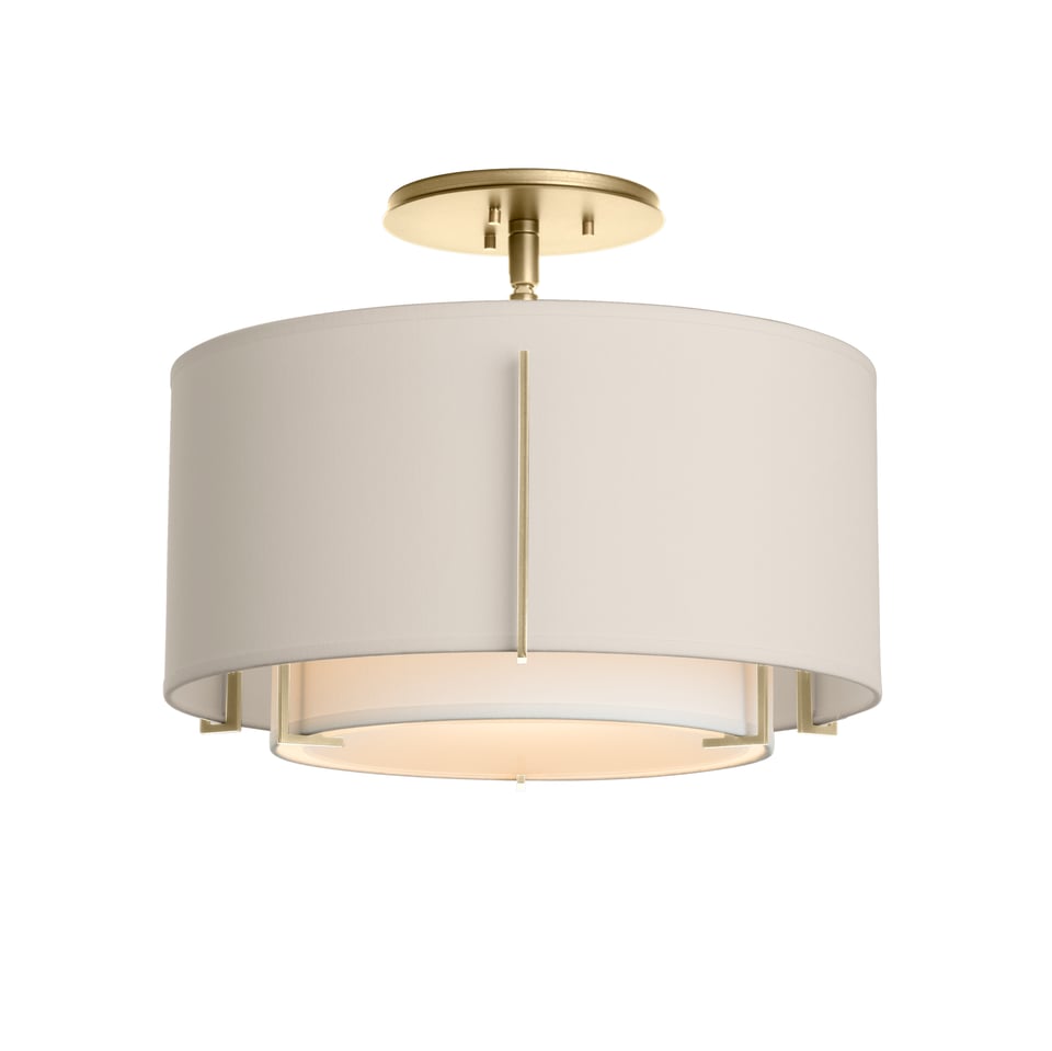 Hubbardton Forge Exos 126501 Small Double Shade Semi-Flush Ceiling Lamp - Elegant Modern Design