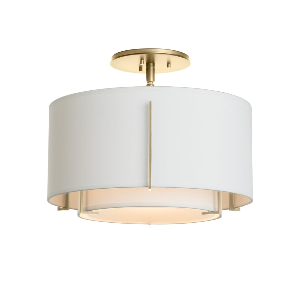 Hubbardton Forge Exos 126501 Small Double Shade Semi-Flush Ceiling Lamp - Elegant Modern Design