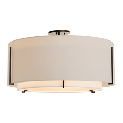 Exos Large Double Shade Semi-Flush Light Fixture by Hubbardton Forge – Dimmable Modern Design