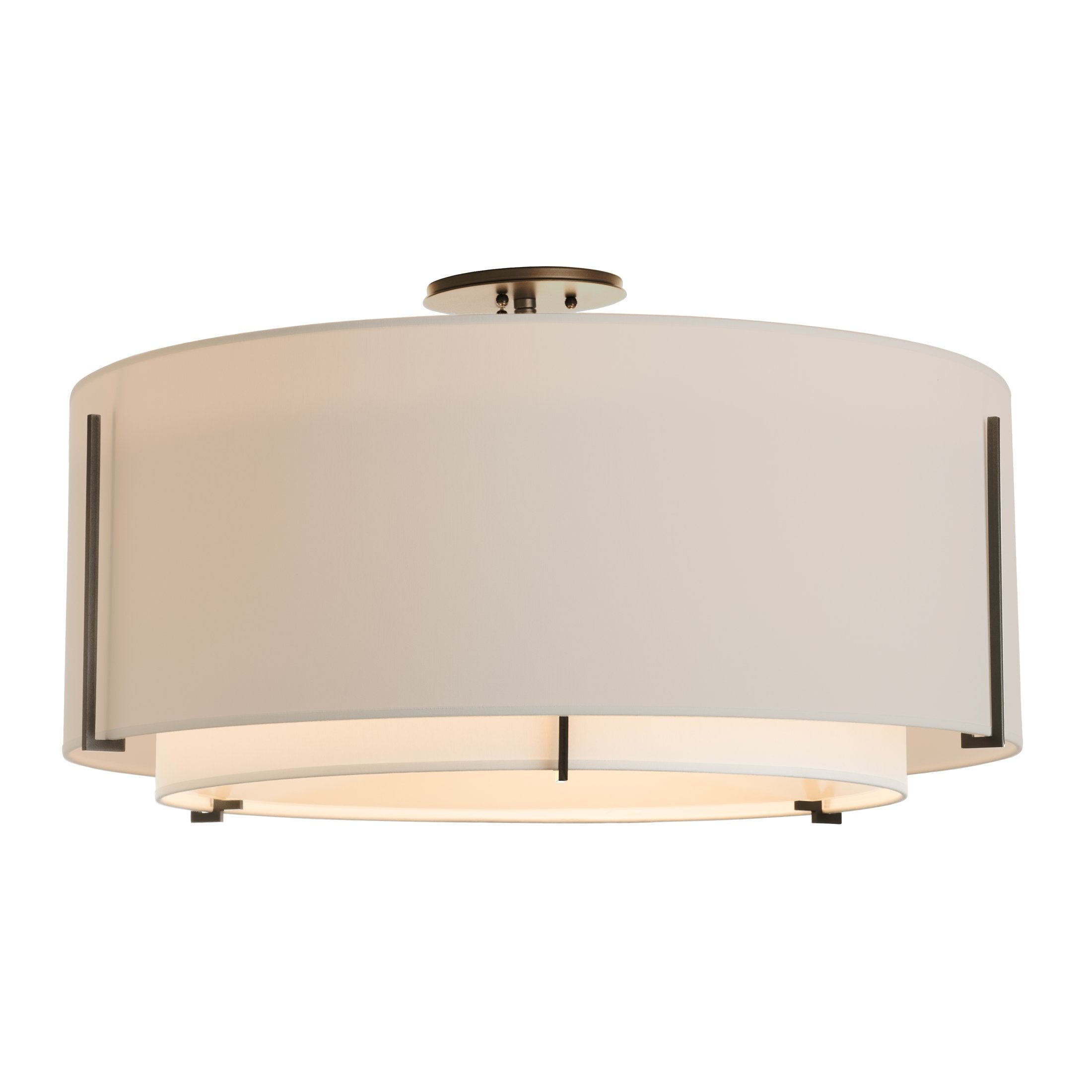 Exos Large Double Shade Semi-Flush Light Fixture by Hubbardton Forge – Dimmable Modern Design