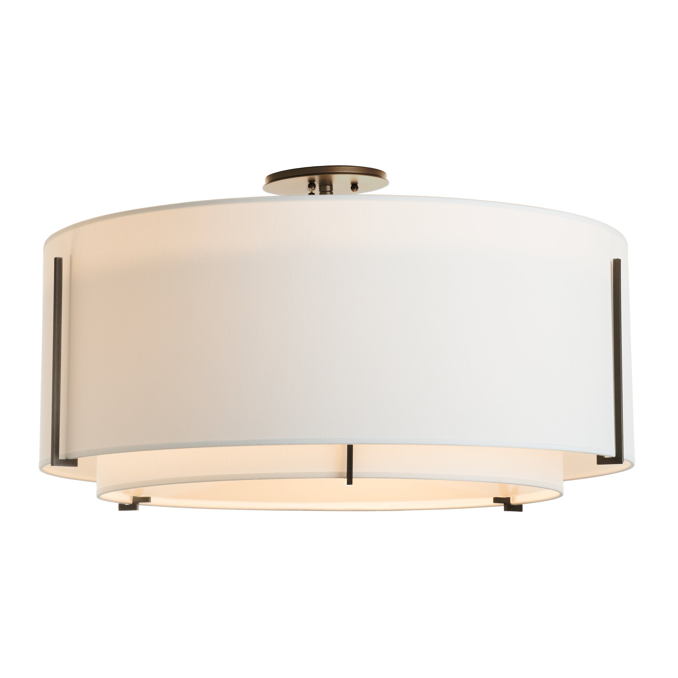 Exos Large Double Shade Semi-Flush Light Fixture by Hubbardton Forge – Dimmable Modern Design