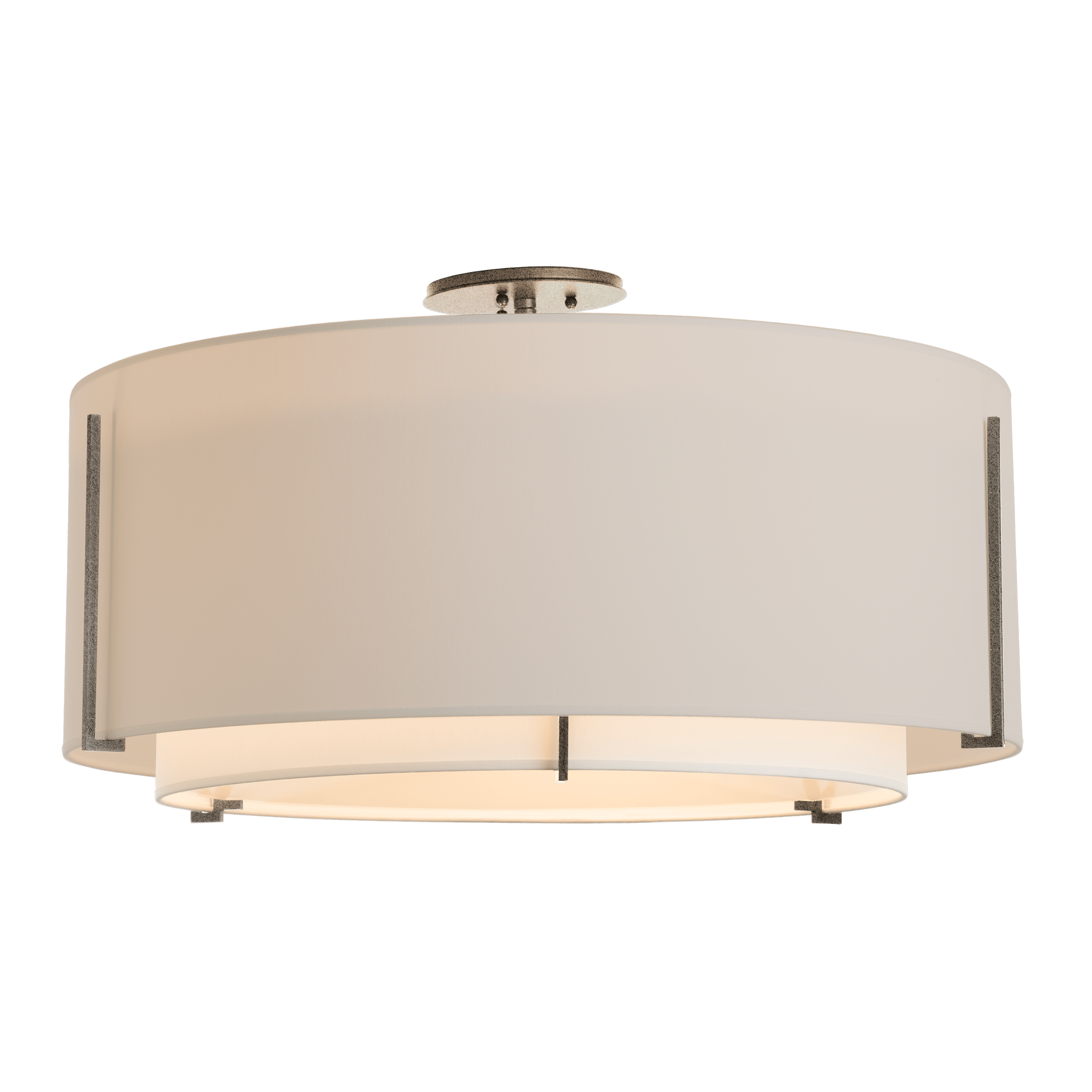 Exos Large Double Shade Semi-Flush Light Fixture by Hubbardton Forge – Dimmable Modern Design