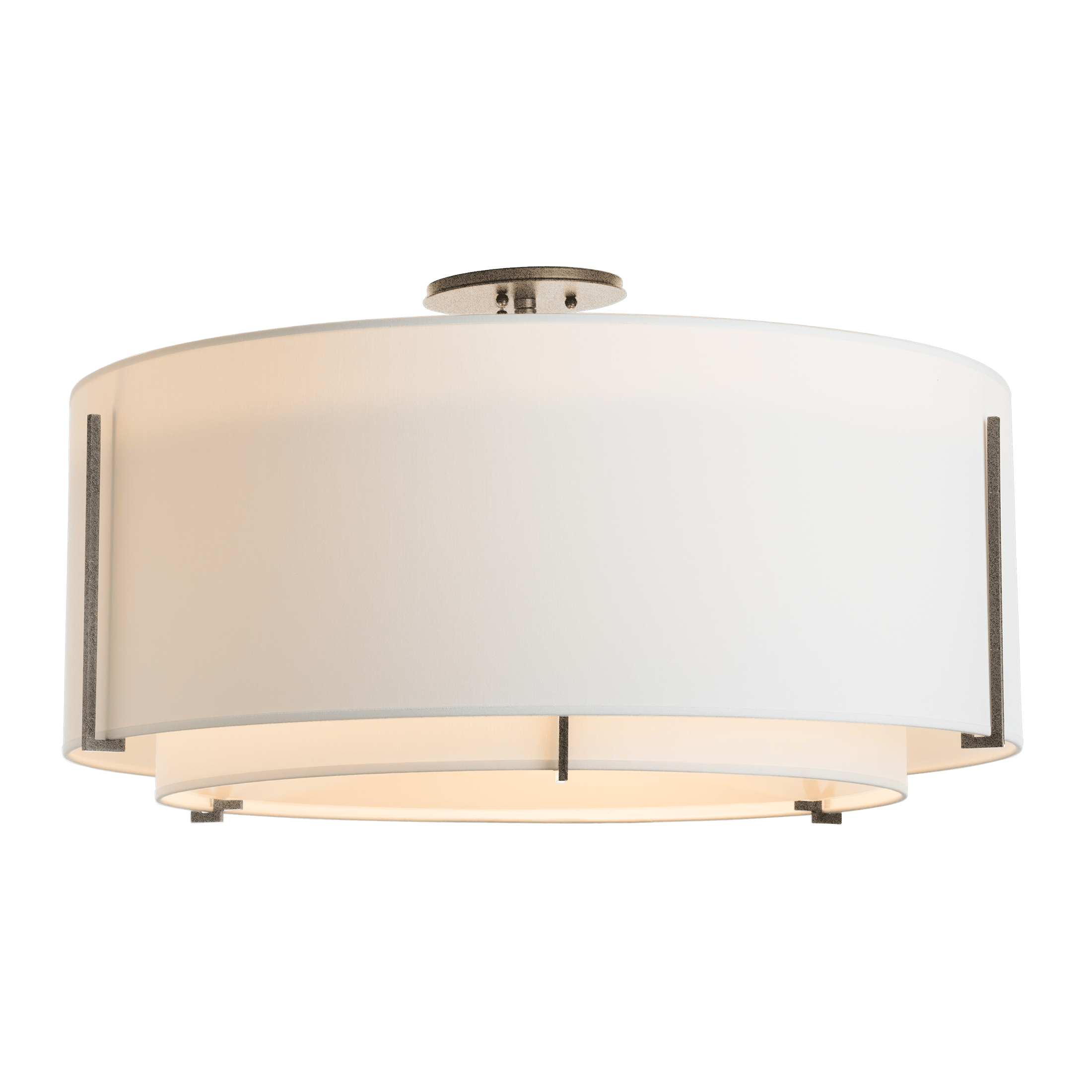 Exos Large Double Shade Semi-Flush Light Fixture by Hubbardton Forge – Dimmable Modern Design