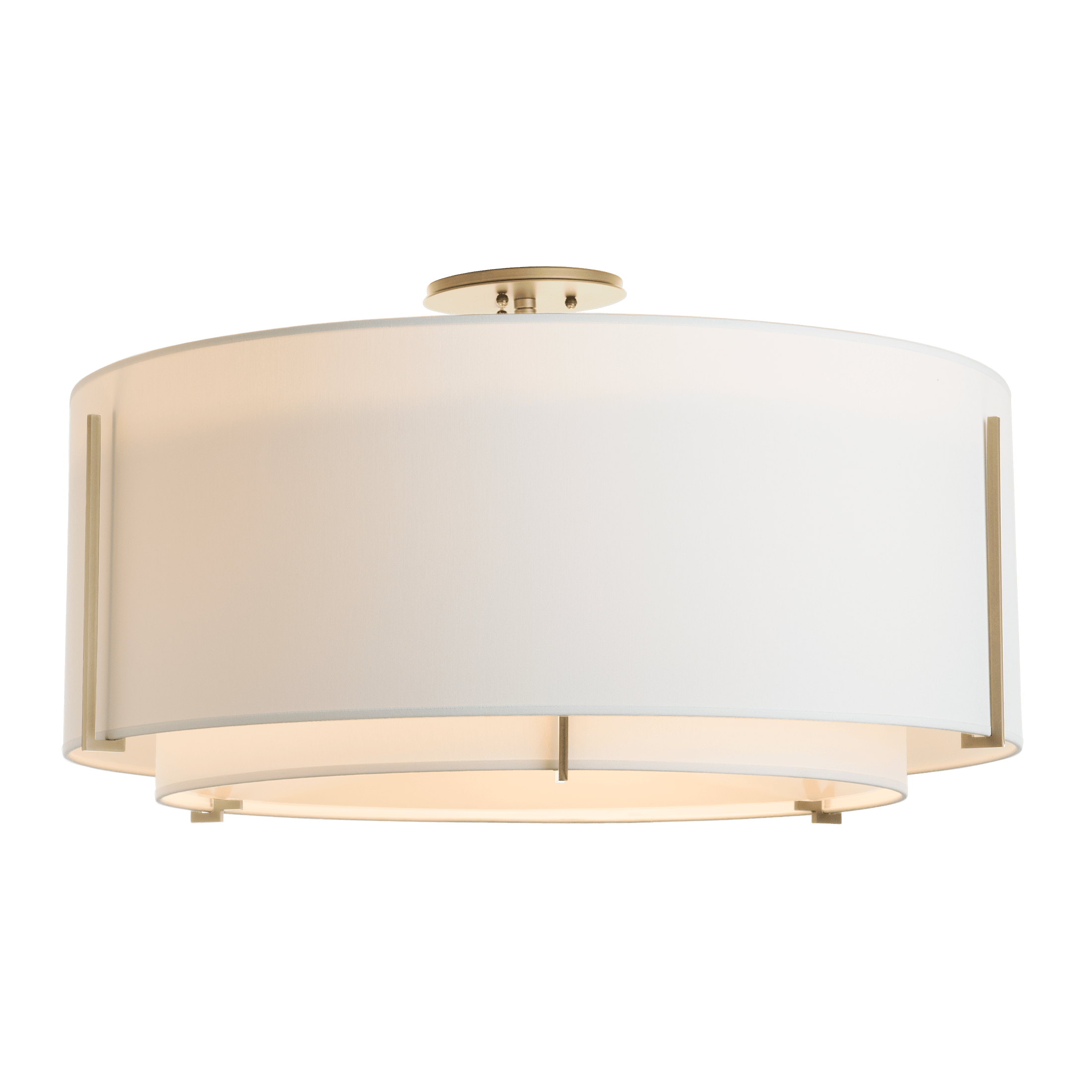 Exos Large Double Shade Semi-Flush Light Fixture by Hubbardton Forge – Dimmable Modern Design