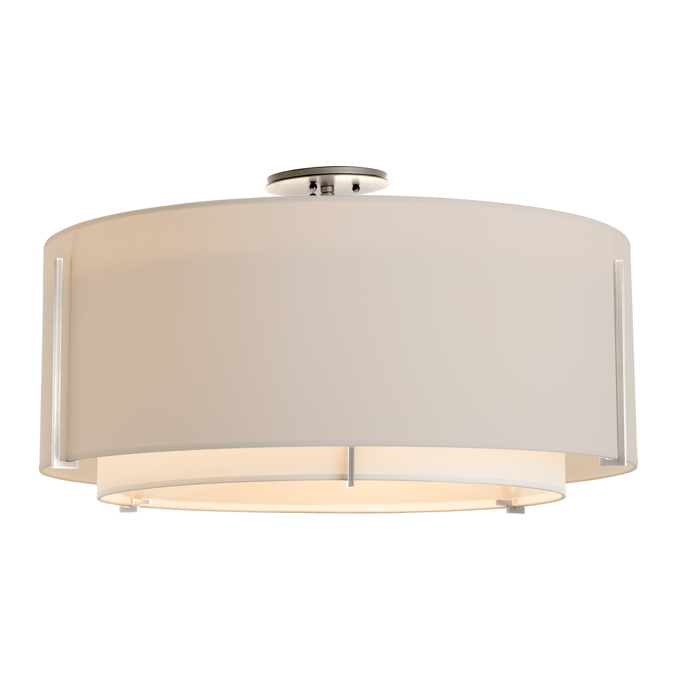 Exos Large Double Shade Semi-Flush Light Fixture by Hubbardton Forge – Dimmable Modern Design