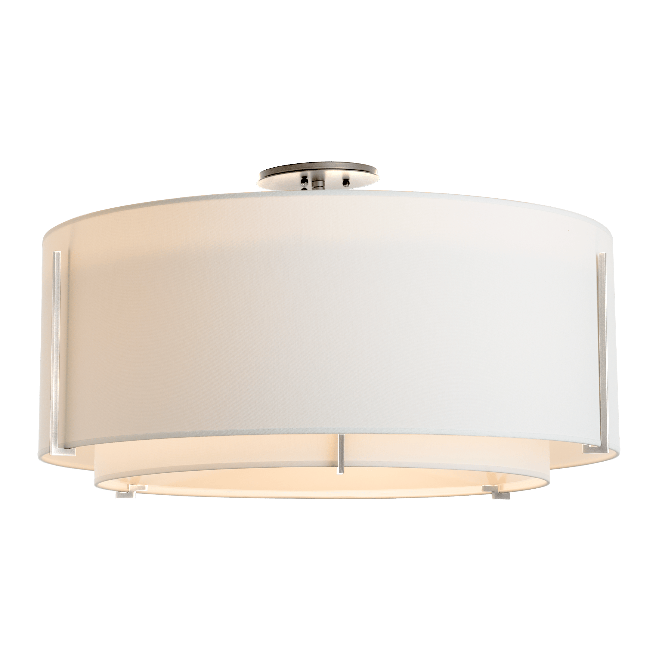 Exos Large Double Shade Semi-Flush Light Fixture by Hubbardton Forge – Dimmable Modern Design