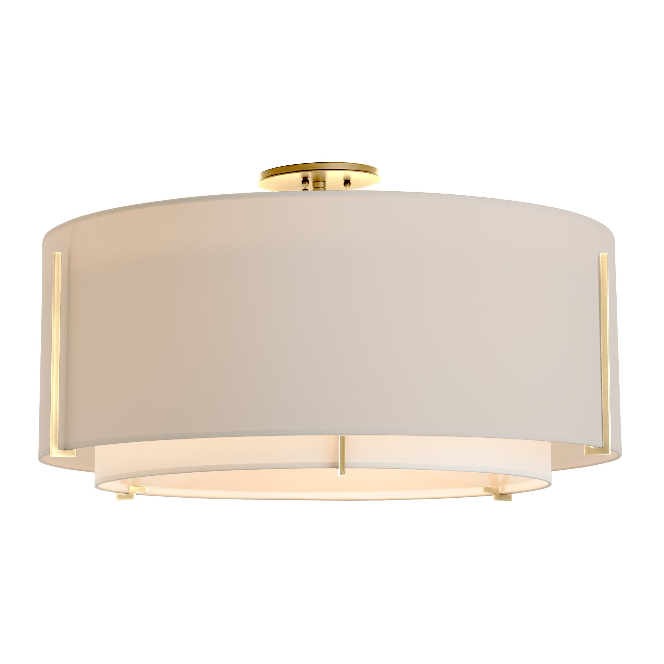 Exos Large Double Shade Semi-Flush Light Fixture by Hubbardton Forge – Dimmable Modern Design