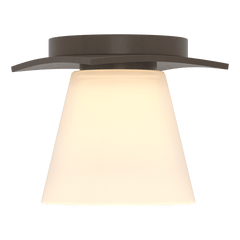 Hubbardton Forge Wren Flush Mount Light Fixture with Opal Glass Shade, Dimmable, UL Damp Rated