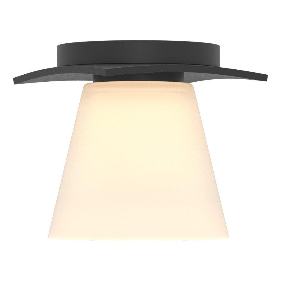 Hubbardton Forge Wren Flush Mount Light Fixture with Opal Glass Shade, Dimmable, UL Damp Rated