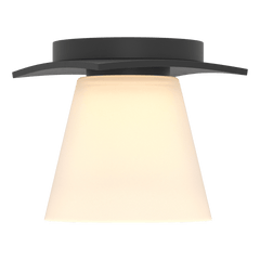 Hubbardton Forge Wren Flush Mount Light Fixture with Opal Glass Shade, Dimmable, UL Damp Rated