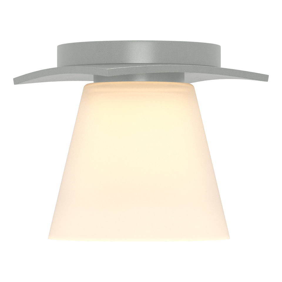 Hubbardton Forge Wren Flush Mount Light Fixture with Opal Glass Shade, Dimmable, UL Damp Rated