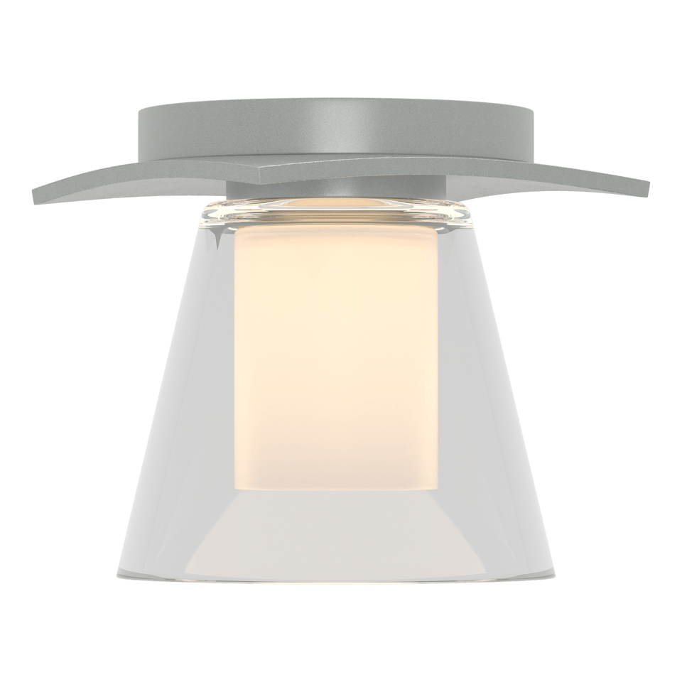 Hubbardton Forge Wren Flush Mount Light Fixture with Opal Glass Shade, Dimmable, UL Damp Rated