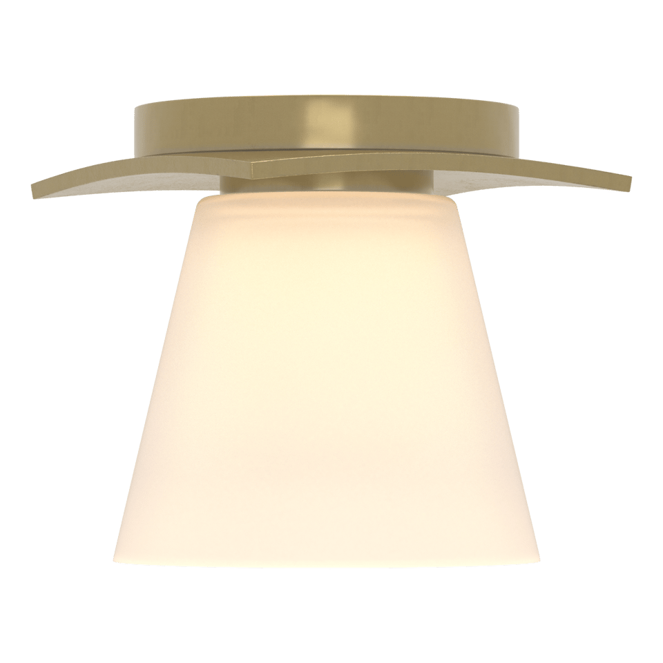 Hubbardton Forge Wren Flush Mount Light Fixture with Opal Glass Shade, Dimmable, UL Damp Rated