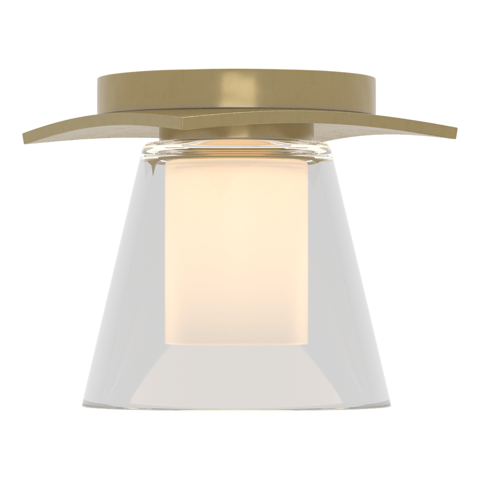 Hubbardton Forge Wren Flush Mount Light Fixture with Opal Glass Shade, Dimmable, UL Damp Rated