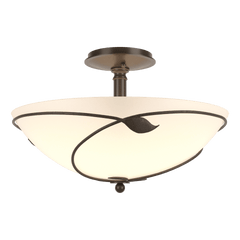 Hubbardton Forge Forged Leaves Large Semi-Flush Ceiling Light, Handcrafted Artful Design, Dimmable Feature