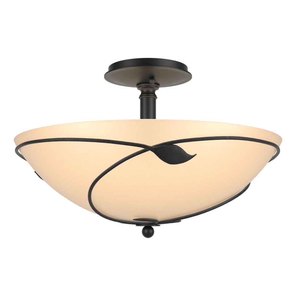 Hubbardton Forge Forged Leaves Large Semi-Flush Ceiling Light, Handcrafted Artful Design, Dimmable Feature