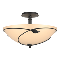 Hubbardton Forge Forged Leaves Large Semi-Flush Ceiling Light, Handcrafted Artful Design, Dimmable Feature