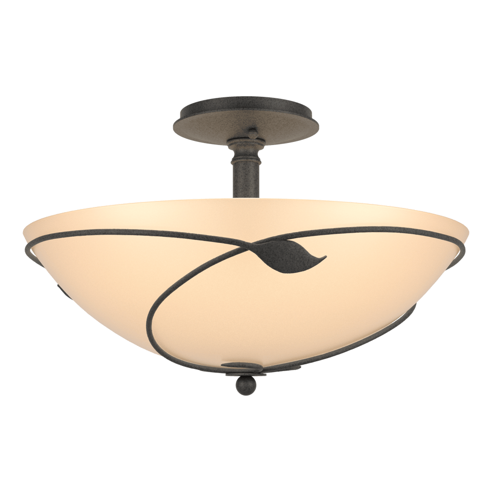 Hubbardton Forge Forged Leaves Large Semi-Flush Ceiling Light, Handcrafted Artful Design, Dimmable Feature