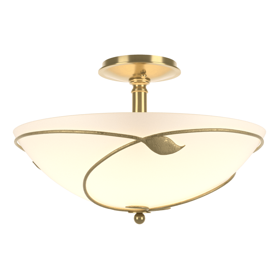 Hubbardton Forge Forged Leaves Large Semi-Flush Ceiling Light, Handcrafted Artful Design, Dimmable Feature