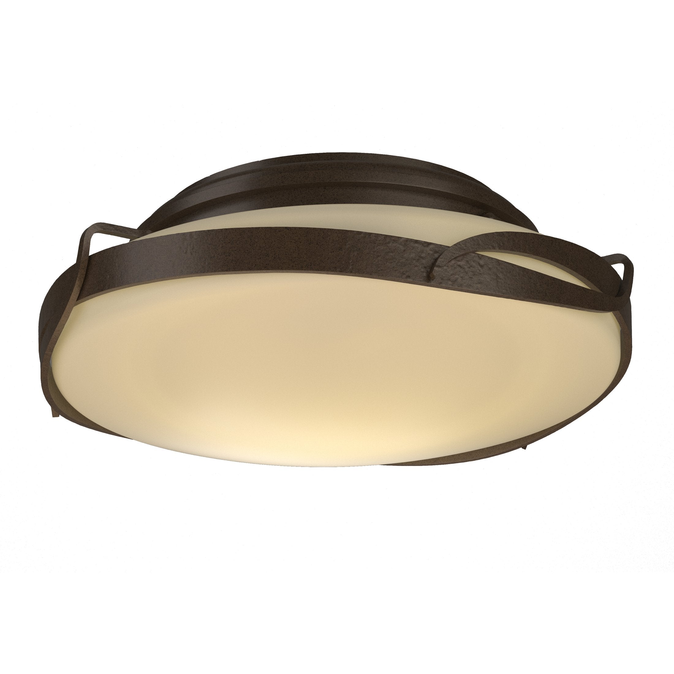 Flora Flush Mount Light Fixture by Hubbardton Forge, Opal Glass Shade, UL Damp Rated, 60W, 13.9" Diameter