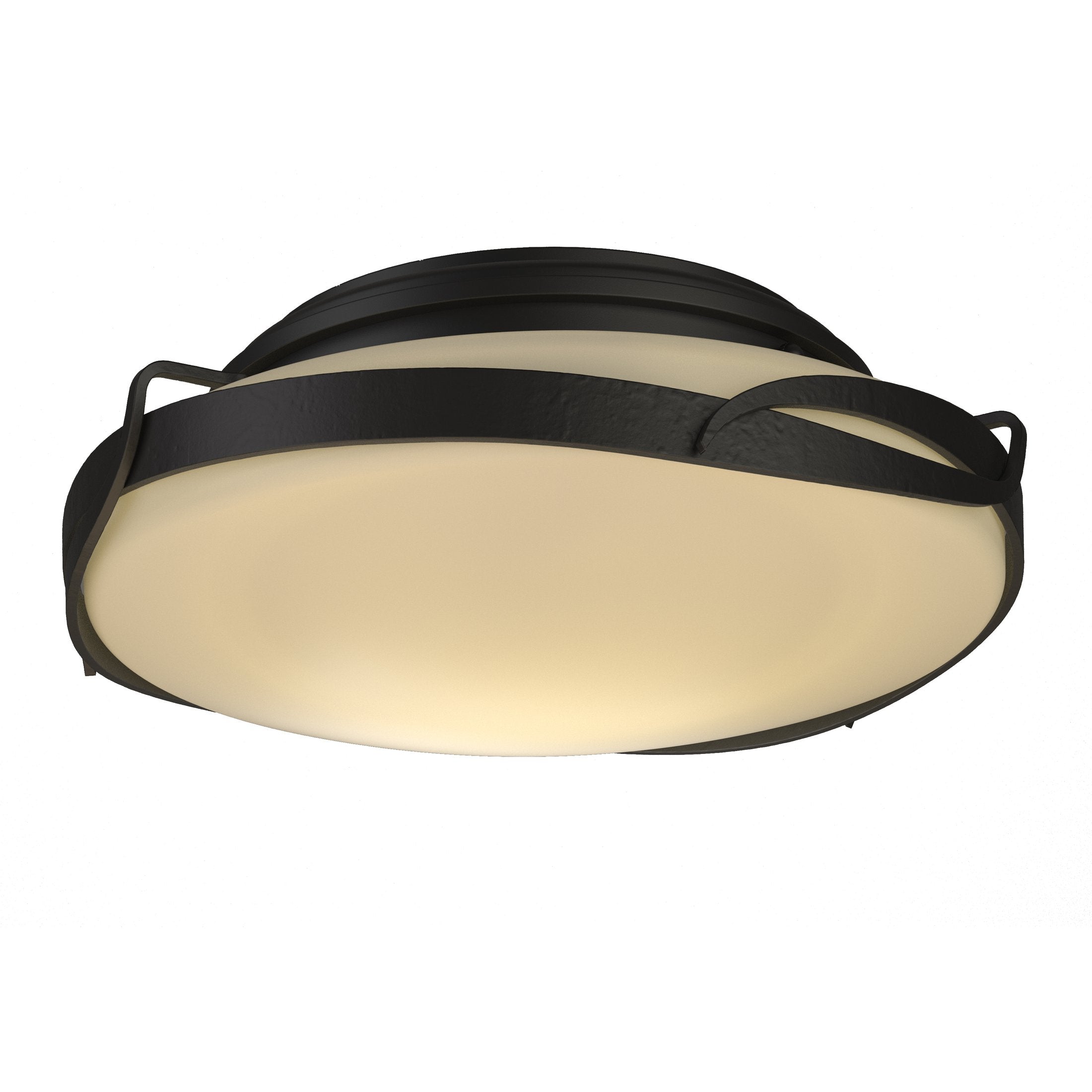 Flora Flush Mount Light Fixture by Hubbardton Forge, Opal Glass Shade, UL Damp Rated, 60W, 13.9" Diameter