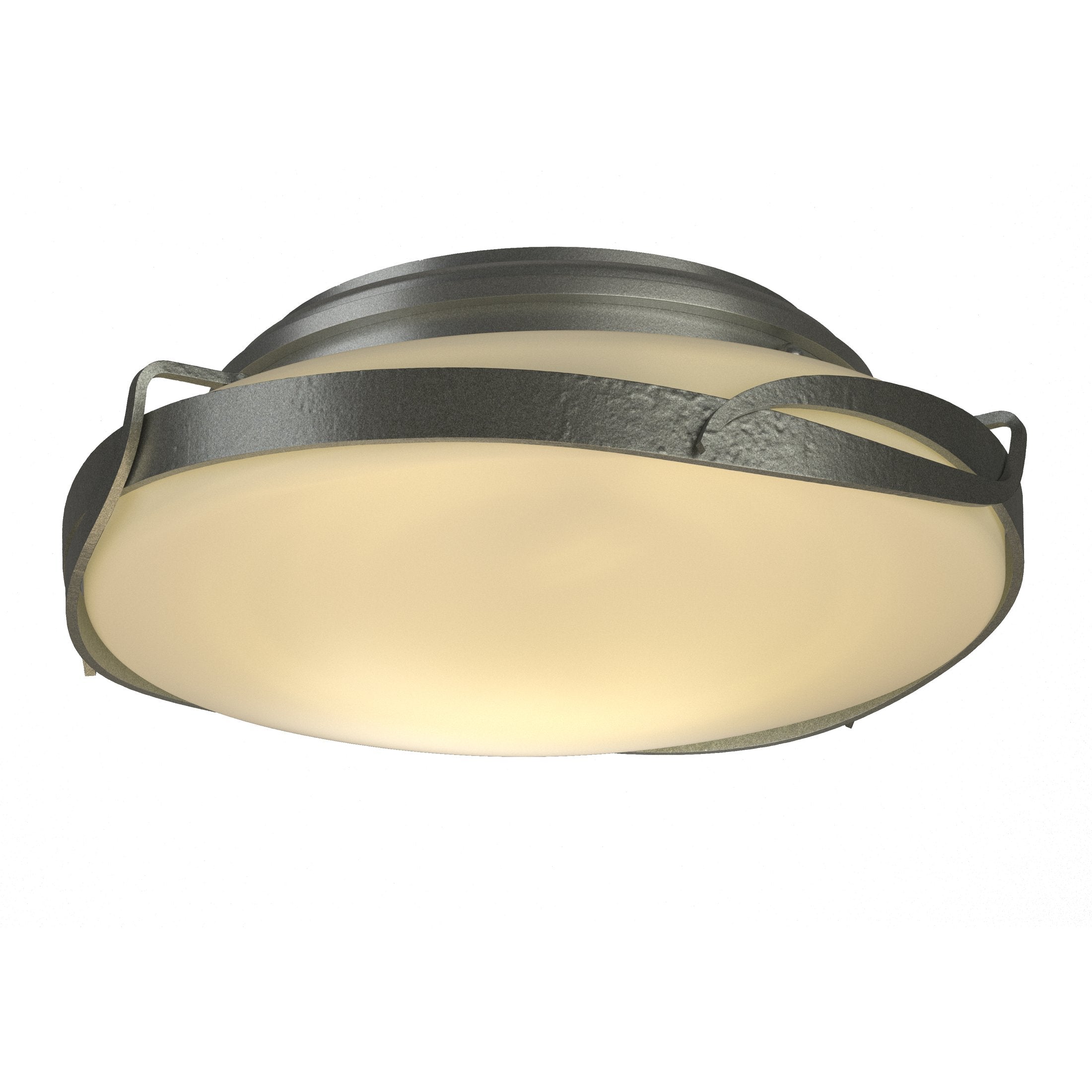 Flora Flush Mount Light Fixture by Hubbardton Forge, Opal Glass Shade, UL Damp Rated, 60W, 13.9" Diameter