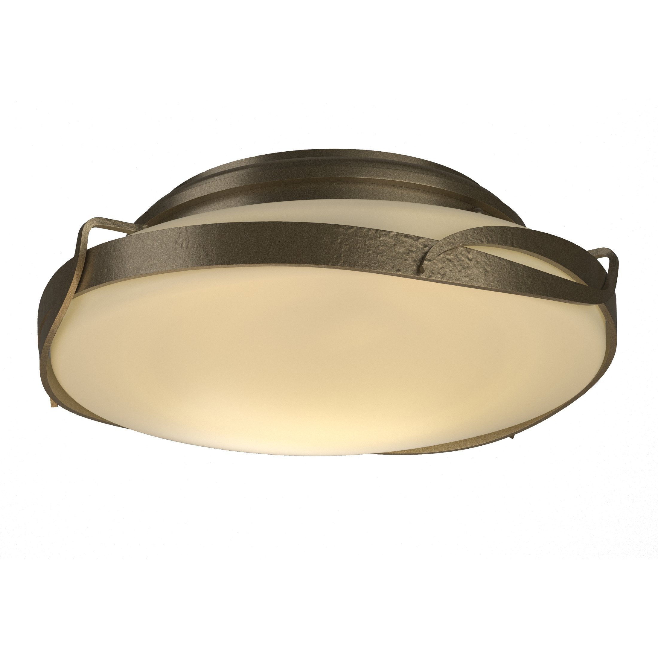 Flora Flush Mount Light Fixture by Hubbardton Forge, Opal Glass Shade, UL Damp Rated, 60W, 13.9" Diameter