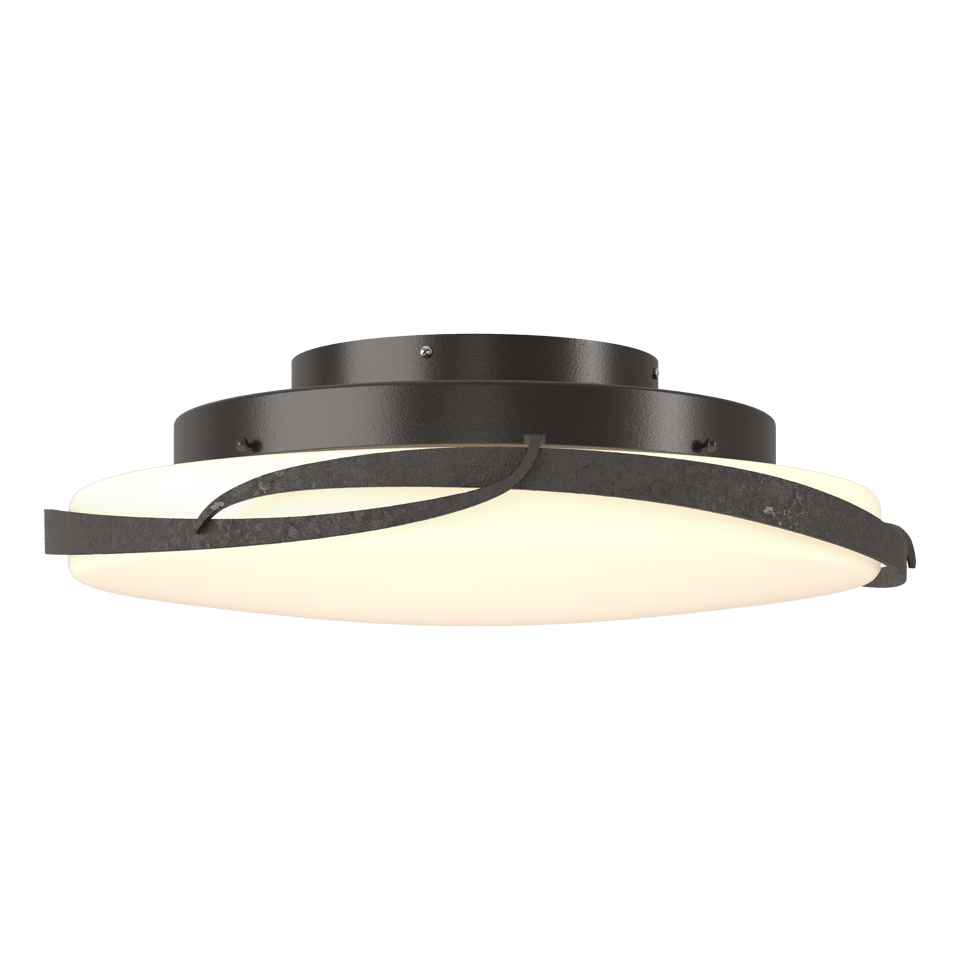 Hubbardton Forge Flora 1-Light LED Flush Mount, Hand-Forged Steel, Dimmable, 1400 Lumens, 3000K