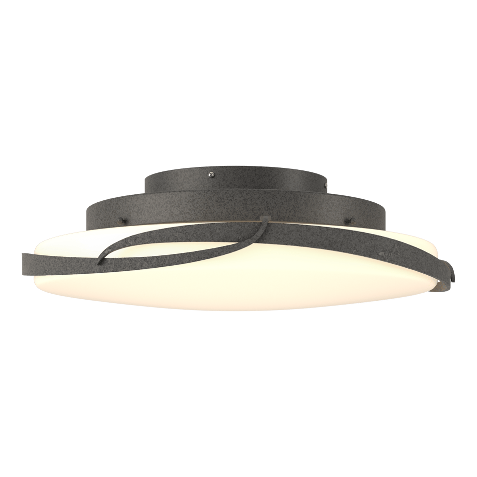 Hubbardton Forge Flora 1-Light LED Flush Mount, Hand-Forged Steel, Dimmable, 1400 Lumens, 3000K