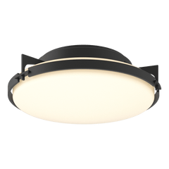 Hubbardton Forge Metra 2-Light Flush Mount Ceiling Fixture with Dimmable Glass Shade