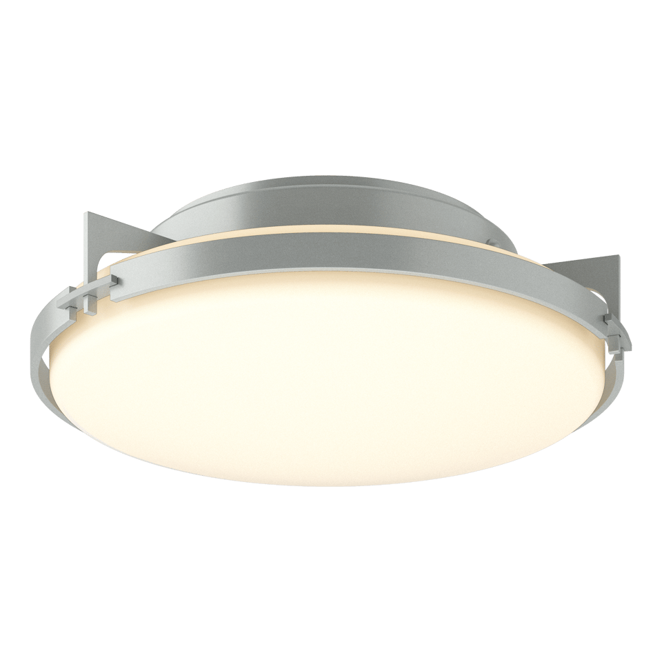 Hubbardton Forge Metra 2-Light Flush Mount Ceiling Fixture with Dimmable Glass Shade