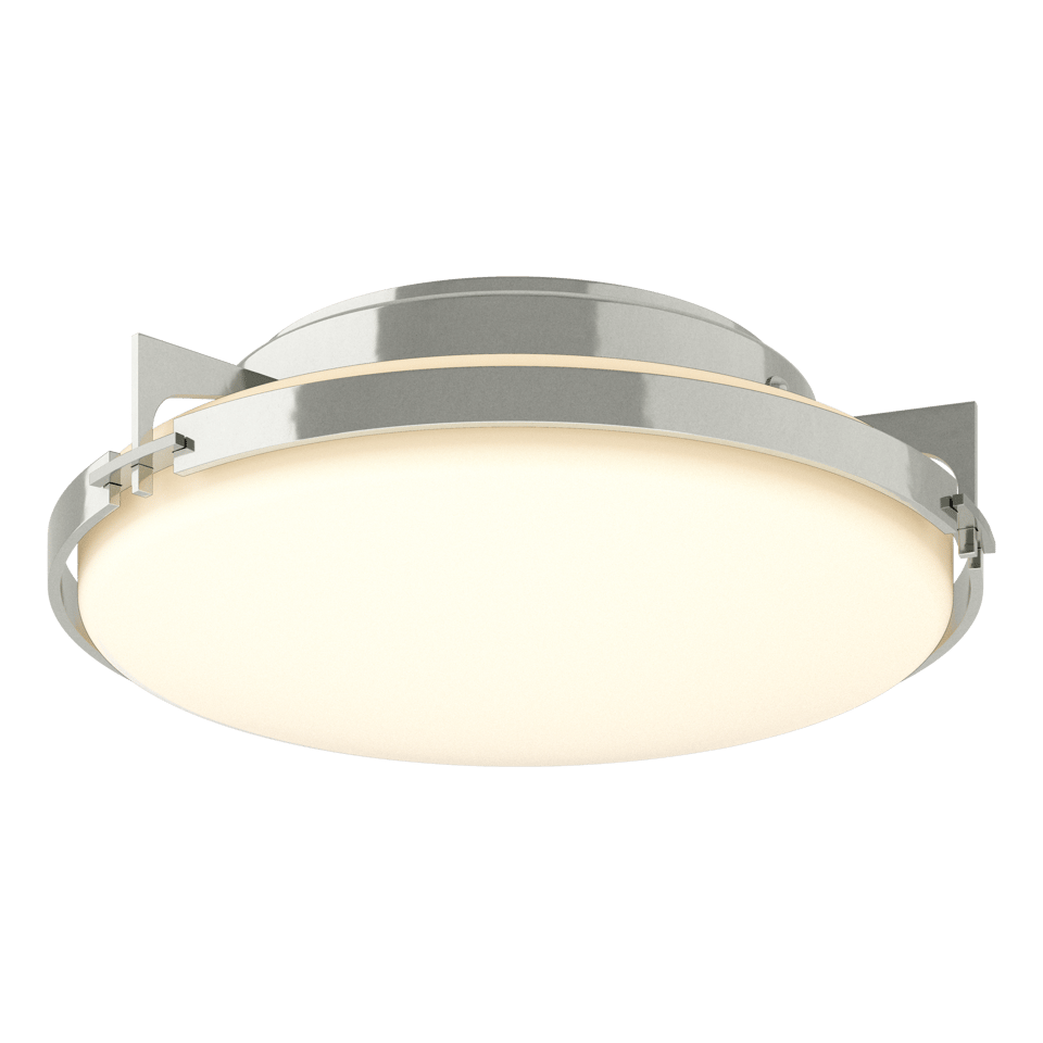 Hubbardton Forge Metra 2-Light Flush Mount Ceiling Fixture with Dimmable Glass Shade