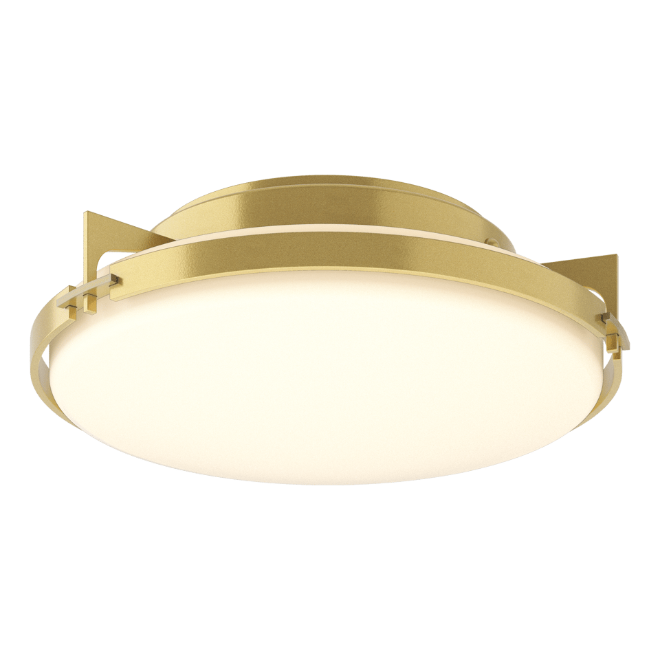 Hubbardton Forge Metra 2-Light Flush Mount Ceiling Fixture with Dimmable Glass Shade