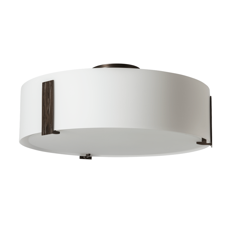 Impressions Large Semi-Flush Mount Light by Hubbardton Forge, Dimmable, Opal Glass Shade, Multiple Finishes