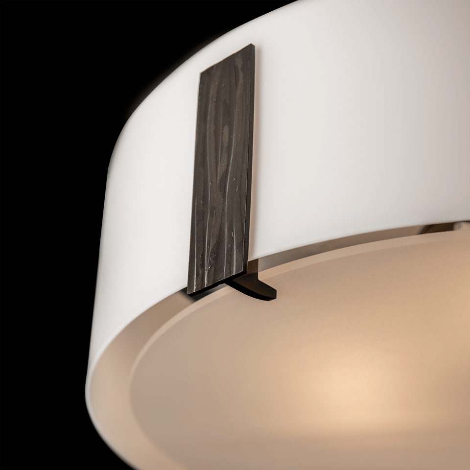 Impressions Large Semi-Flush Mount Light by Hubbardton Forge, Dimmable, Opal Glass Shade, Multiple Finishes