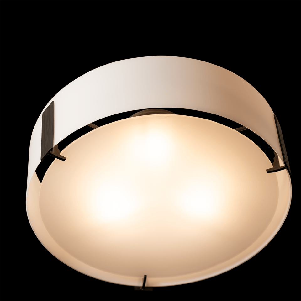 Impressions Large Semi-Flush Mount Light by Hubbardton Forge, Dimmable, Opal Glass Shade, Multiple Finishes