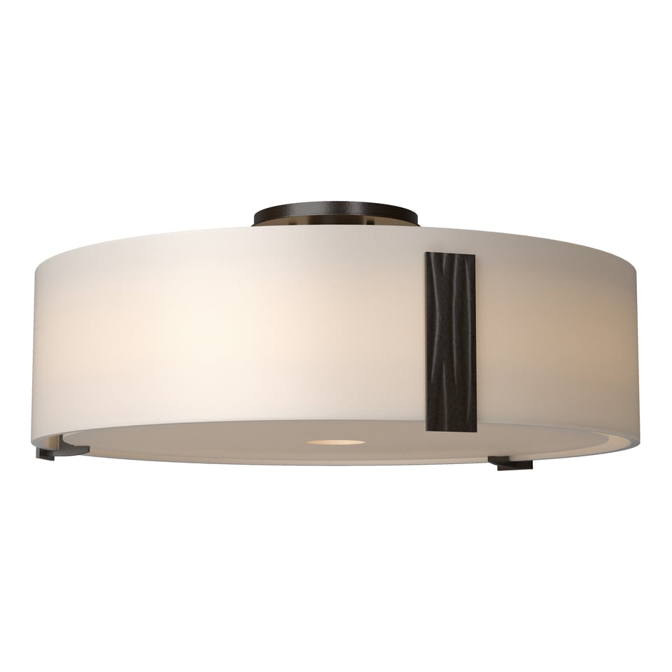 Impressions Large Semi-Flush Mount Light by Hubbardton Forge, Dimmable, Opal Glass Shade, Multiple Finishes