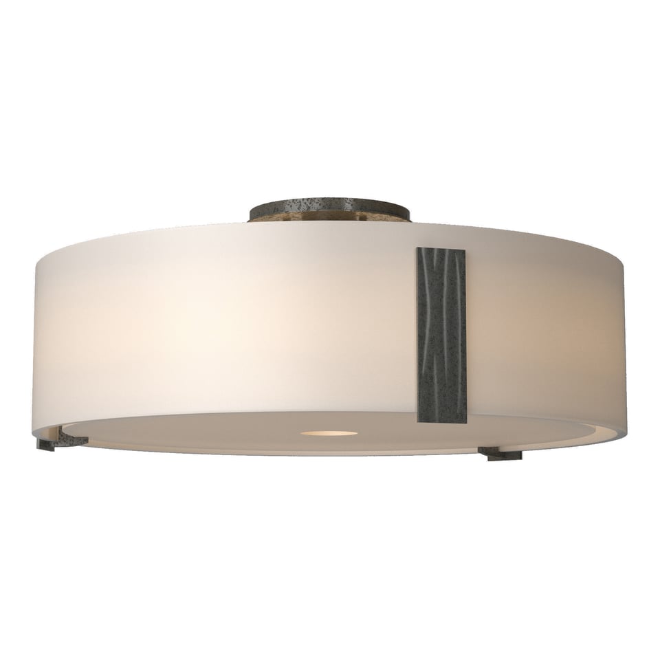 Impressions Large Semi-Flush Mount Light by Hubbardton Forge, Dimmable, Opal Glass Shade, Multiple Finishes