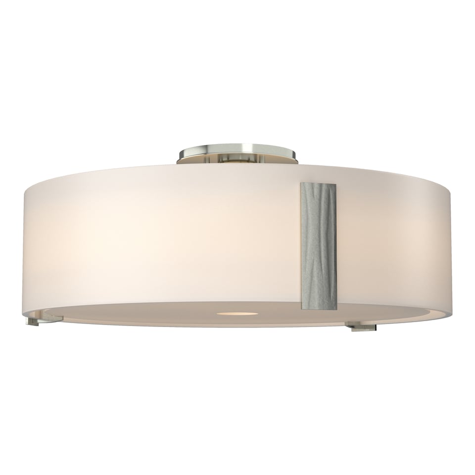 Impressions Large Semi-Flush Mount Light by Hubbardton Forge, Dimmable, Opal Glass Shade, Multiple Finishes